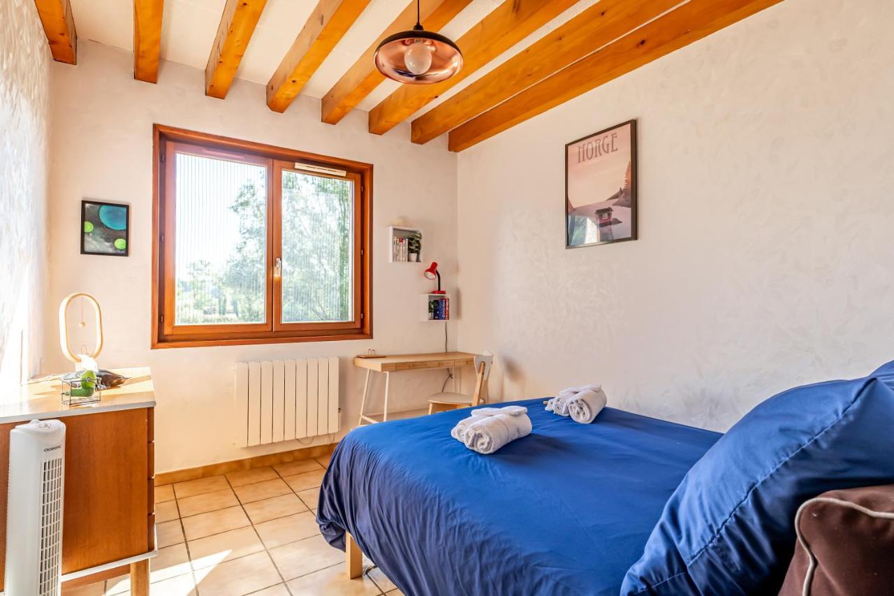 Grand appartement avec vue au calme, Lyon à 25km Communay Esterno foto